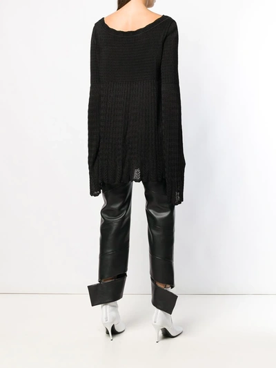 Pre-owned Alaïa 1990's Knitted Empire Blouse In Black