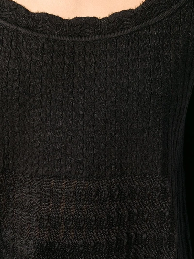 Pre-owned Alaïa 1990's Knitted Empire Blouse In Black