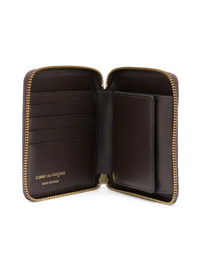 Comme Des Garçons Play Zip Wallet In Brown