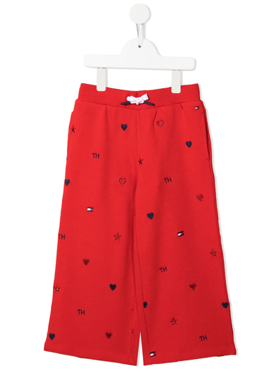 Tommy Hilfiger Junior Wide Leg Cropped Trousers In Red