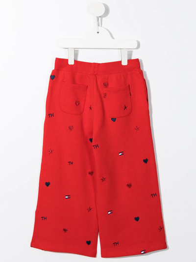 Tommy Hilfiger Junior Wide Leg Cropped Trousers In Red