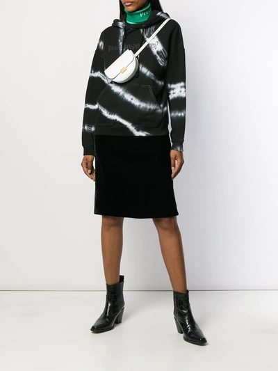 Pre-owned Emanuel Ungaro 1980's Velvet Effect Straight Skirt In Black