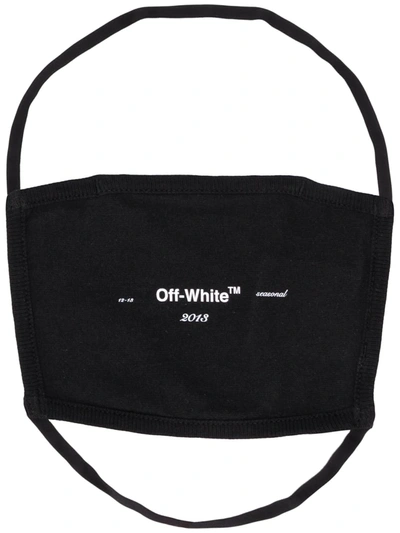 Shop Off-white Logo-print Face Mask In Black