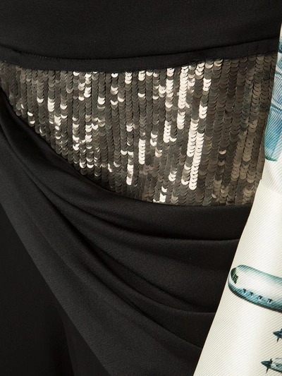 Monse Sequin-panel Draped Wide-leg Stretch-wool Pants In Black