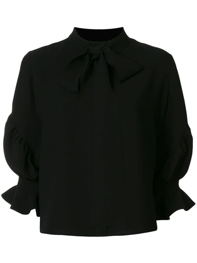 Shop Saiid Kobeisy Pussy-bow Blouse In Black