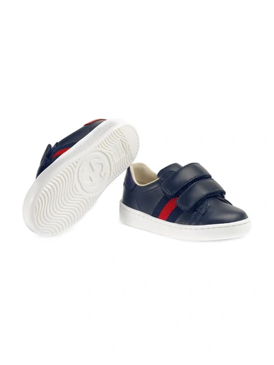 Shop Gucci Toddler Sneakers With Web In Blue