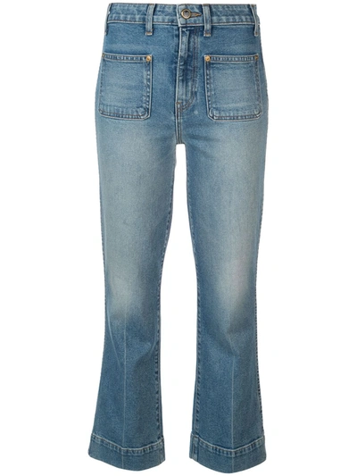 Shop Khaite Patch Pockets Jeans In Blue