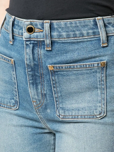 Shop Khaite Patch Pockets Jeans In Blue