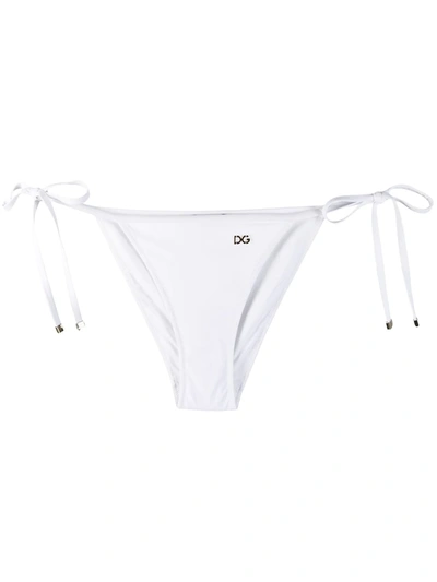 Shop Dolce & Gabbana Logo-tag Bikini Bottoms In White