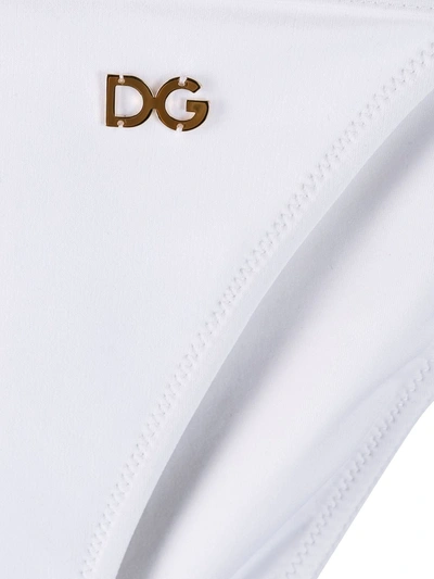 Shop Dolce & Gabbana Logo-tag Bikini Bottoms In White