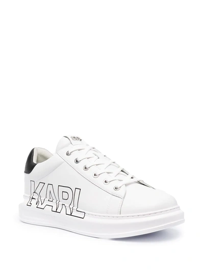 Shop Karl Lagerfeld Kapri Logo-print Low-top Sneakers In White