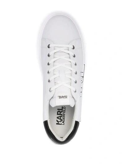 Shop Karl Lagerfeld Kapri Logo-print Low-top Sneakers In White