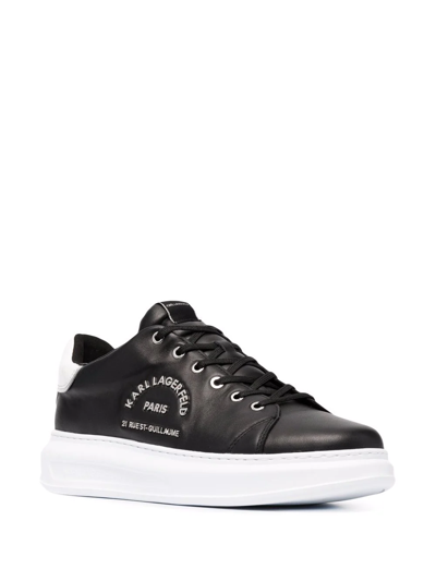 Karl Lagerfeld Kids' Rue St Guillaume Low-top Lace-up Sneakers In Black