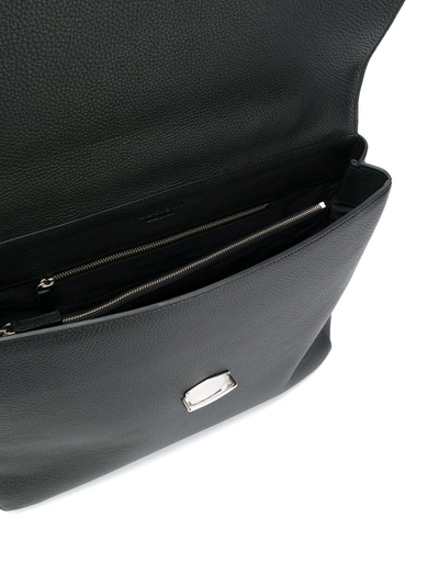 Shop Orciani Foldover Top Large Briefcase In Black