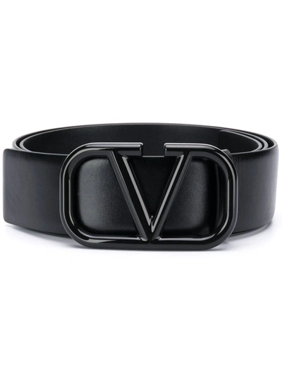 Shop Valentino Garavani Vlogo Buckle Belt In Black