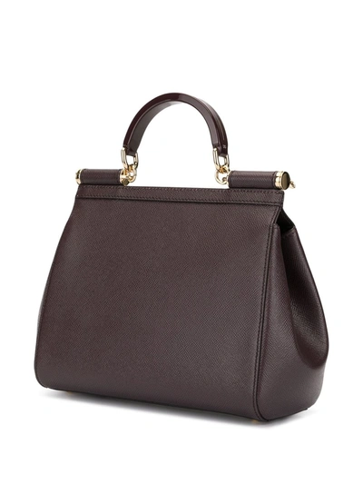 Shop Dolce & Gabbana Top Handle Shoulder Bag In Brown