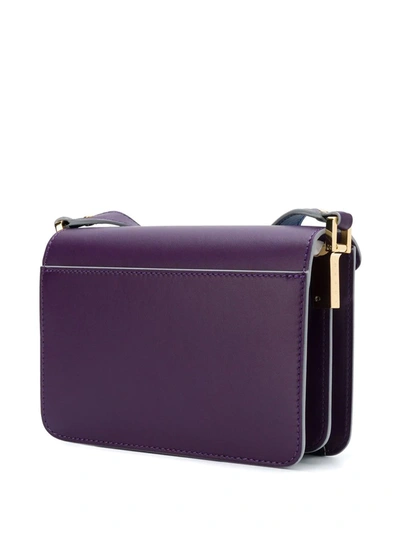 Shop Marni Trunk Leather Shoulder Bag In Purple