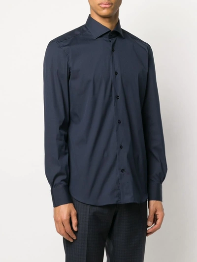 Mazzarelli Plain Buttoned Shirt In Blue