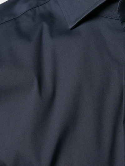 Shop Mazzarelli Plain Buttoned Shirt In Blue