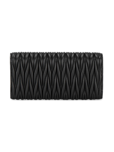 Shop Miu Miu Matelassé Leather Wallet In Black
