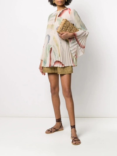 Shop Etro Abstract Blurred Print Blouse In Neutrals