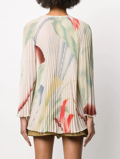 Shop Etro Abstract Blurred Print Blouse In Neutrals