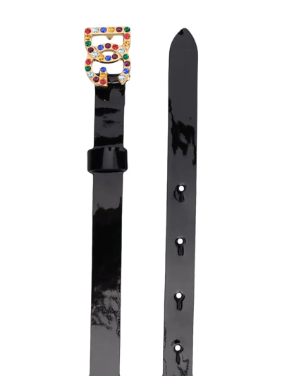 Dolce & Gabbana Logo-plaque Leather Belt In Black