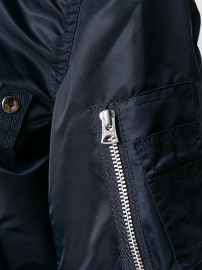Shop Sacai Layered Bomber Jacket In Blue
