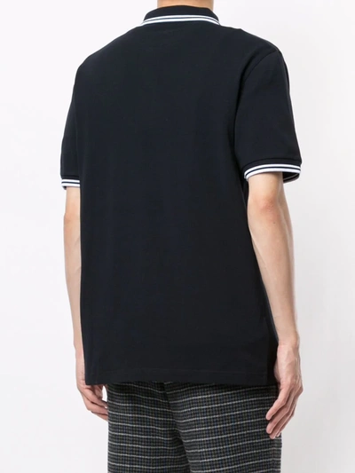 Fred Perry Embroidered-logo Short-sleeved Polo Shirt In Blue