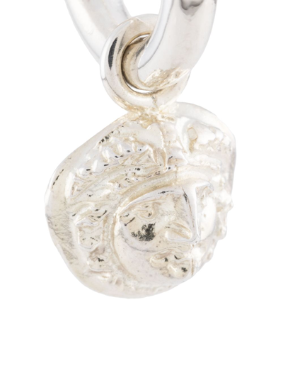 Shop Victoria Strigini Medusa Coin Hoop Earrings In Silver