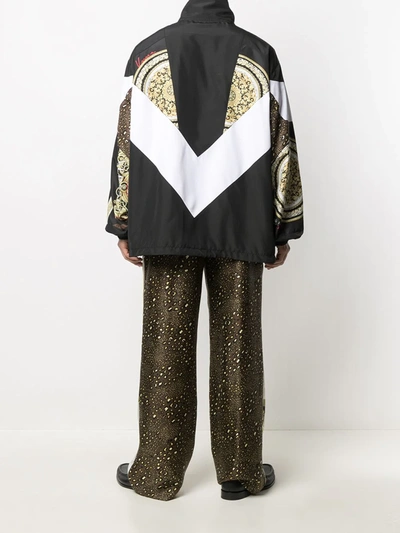 Shop Versace Barocco Mosaic-print Oversized Jacket In Black