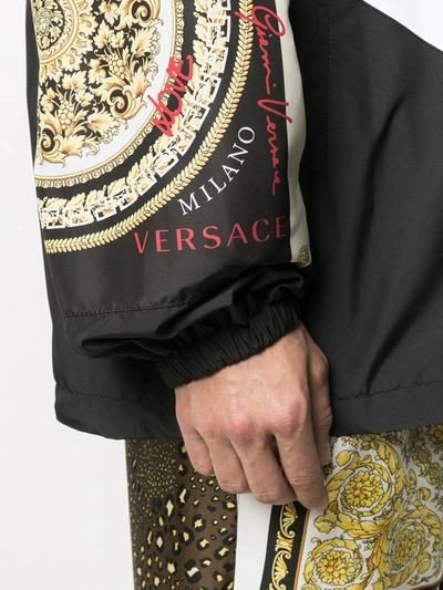 Shop Versace Barocco Mosaic-print Oversized Jacket In Black