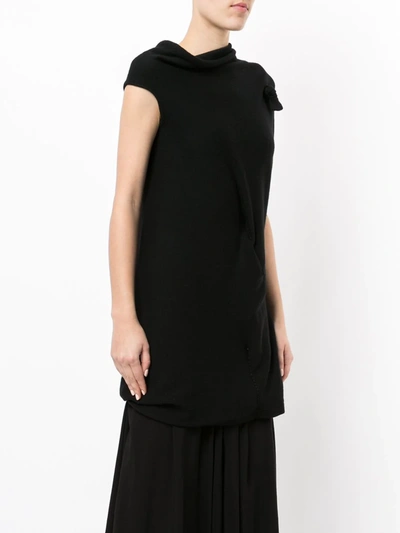 Pre-owned Yohji Yamamoto Vintage Asymmetric Layered Dress In Black