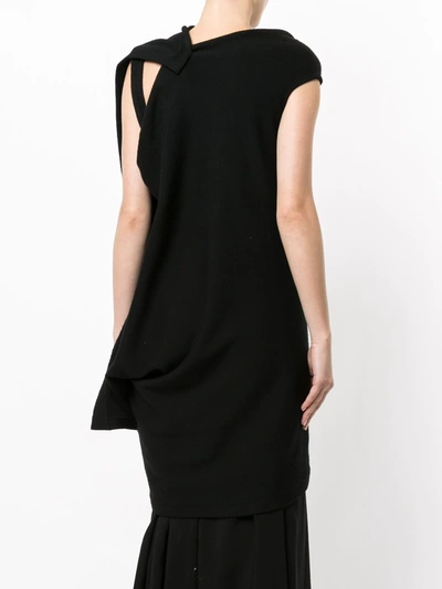 Pre-owned Yohji Yamamoto Vintage Asymmetric Layered Dress In Black