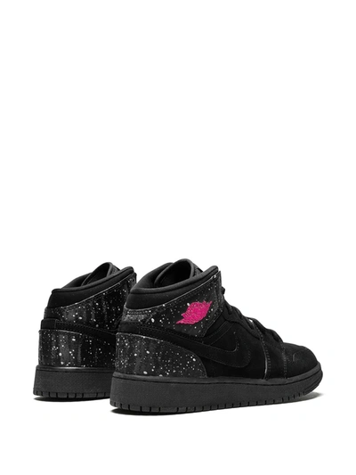 Shop Jordan Air  1 Mid Sneakers In Black