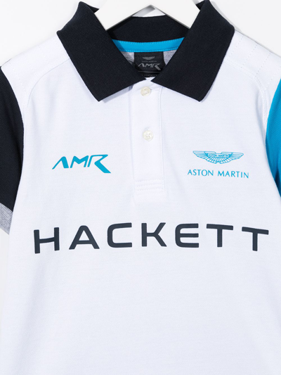 Shop Hackett Logo-print Polo Shirt In 白色