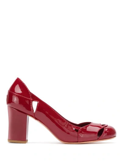 SARAH CHOFAKIAN PATENT LEATHER BRUXELAS PUMPS - 红色