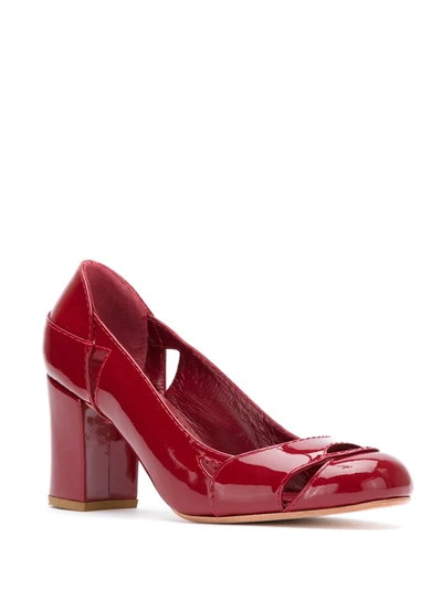 SARAH CHOFAKIAN PATENT LEATHER BRUXELAS PUMPS - 红色