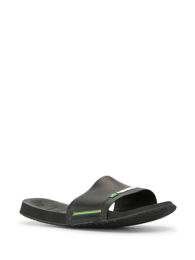Havaianas Men's Brazil Logo Slides In Black