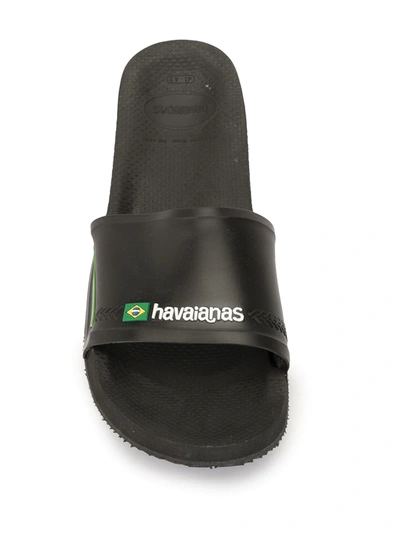 Havaianas Men's Brazil Logo Slides In Black