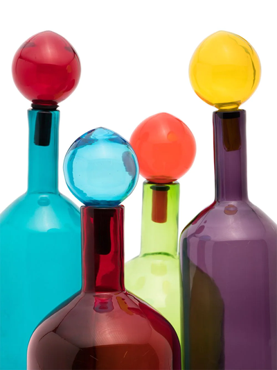 Pols Potten Bubbles And Bottles Decorative Bottles (set Of 4) In Blau