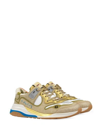 Shop Gucci Ultrapace Sneakers In Gold