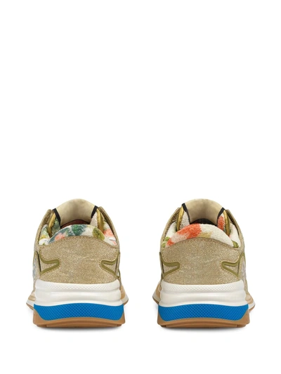 Shop Gucci Ultrapace Sneakers In Gold