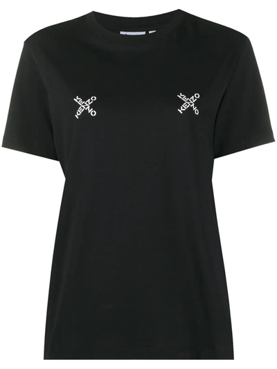 Shop Kenzo Cross Logo-print T-shirt In Black