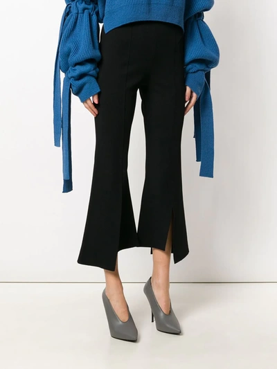 Shop Stella Mccartney Cropped Asymmetric Trousers In Black