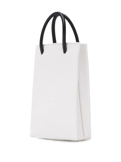 Shop Balenciaga Shopping Phone Bag On Strap In White