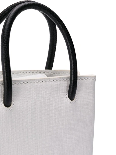 Shop Balenciaga Shopping Phone Bag On Strap In White