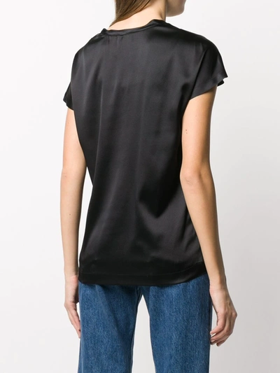 Shop Pinko Farsia Satin T-shirt In Black