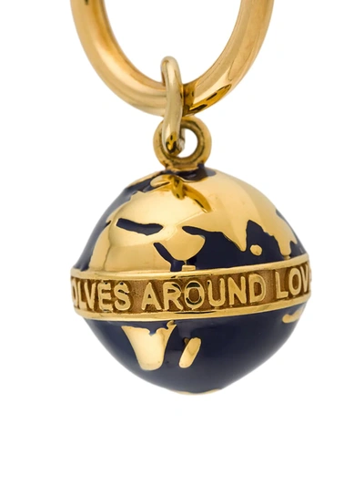 True Rocks Globe Detail Hoop Earrings In Gold