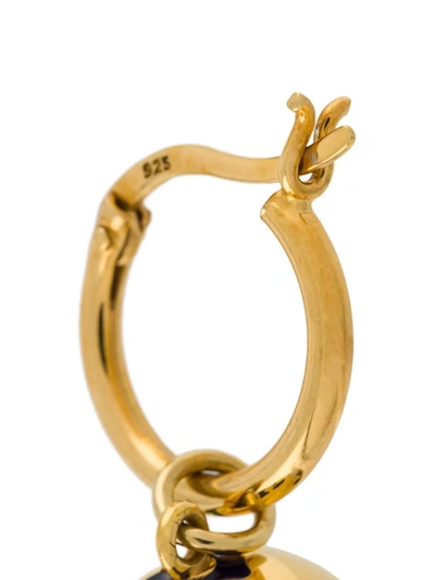 Shop True Rocks Globe Detail Hoop Earrings In Gold